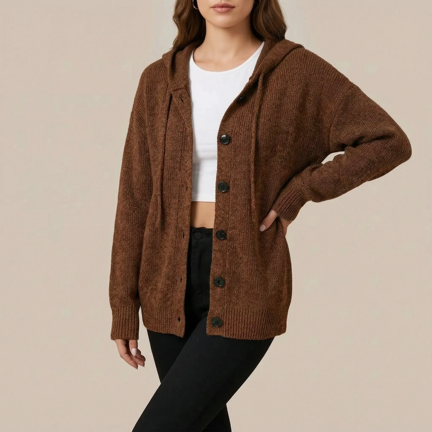 WarmVibes | Oversize-Strickjacke Mit Kapuze
