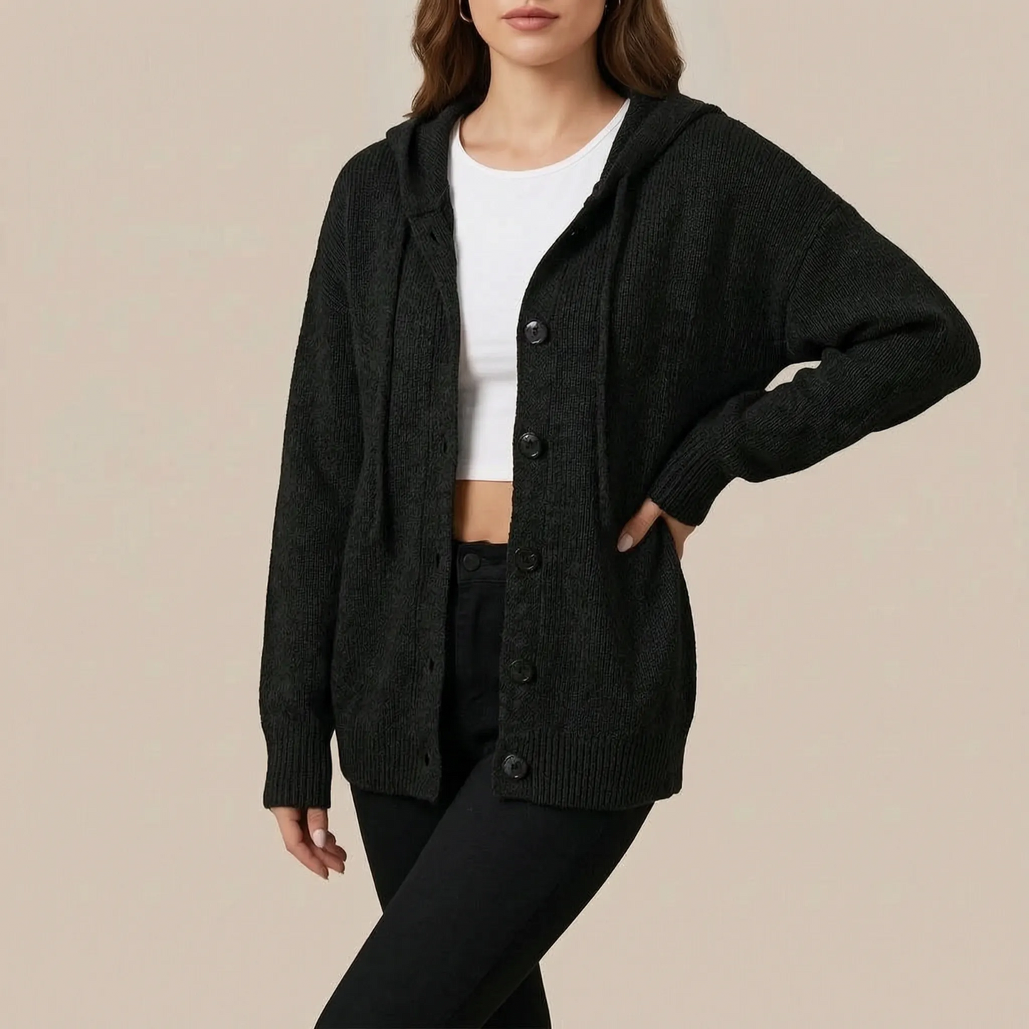 WarmVibes | Oversize-Strickjacke Mit Kapuze