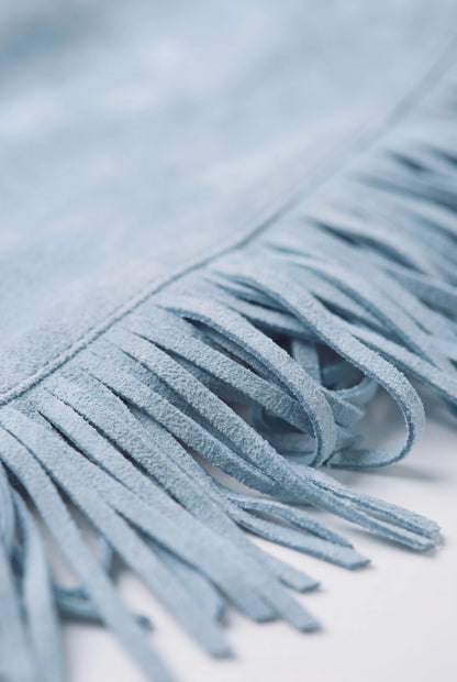 Westlyn | Blaues Minikleid Mit Fransensaum