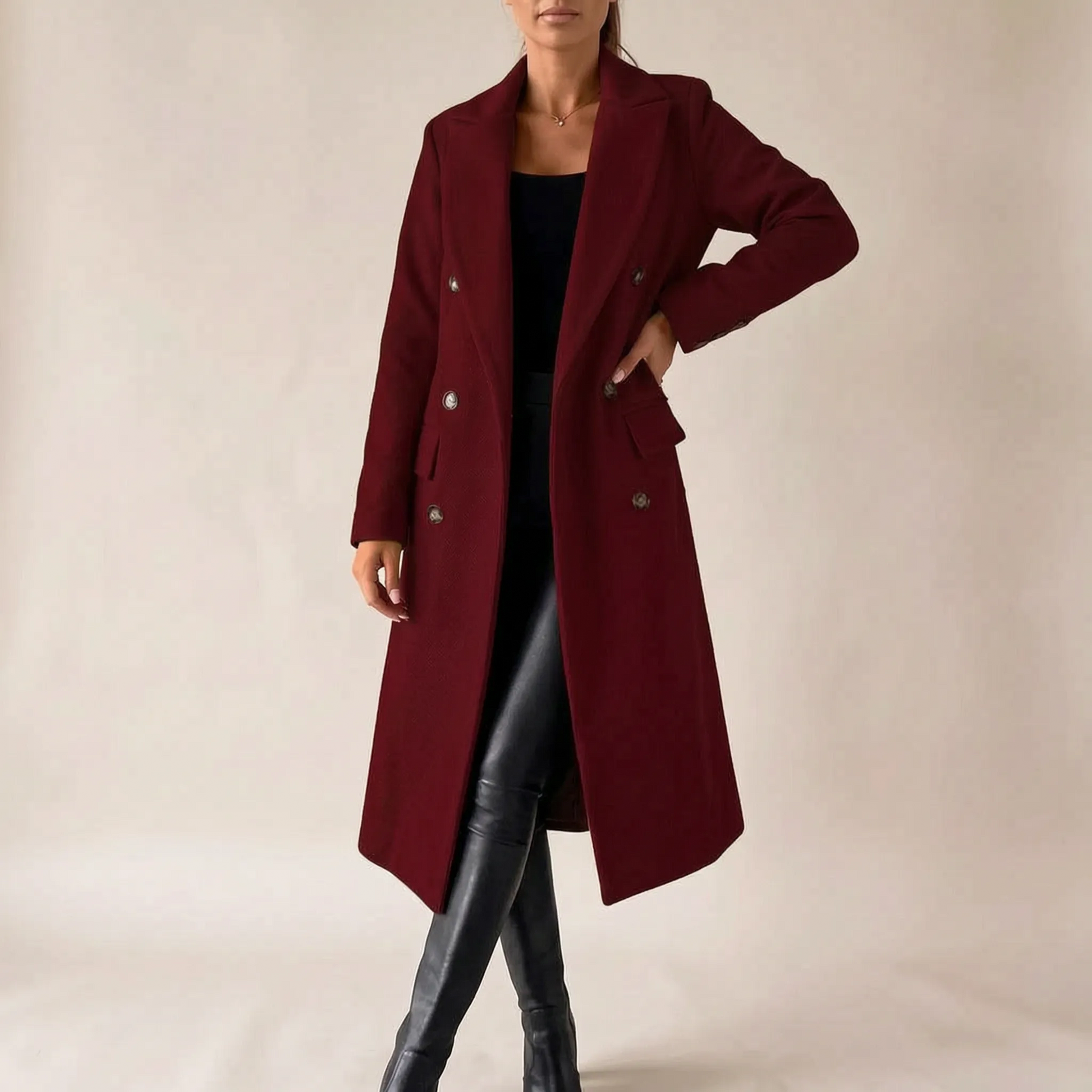 WinterGlow | Langer Eleganter Damen Trenchcoat