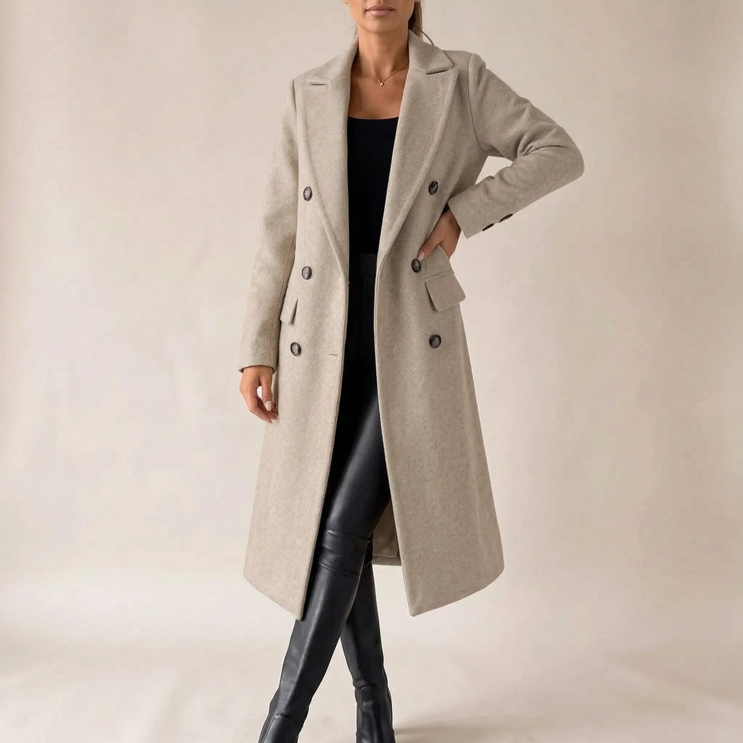WinterGlow | Langer Eleganter Damen Trenchcoat