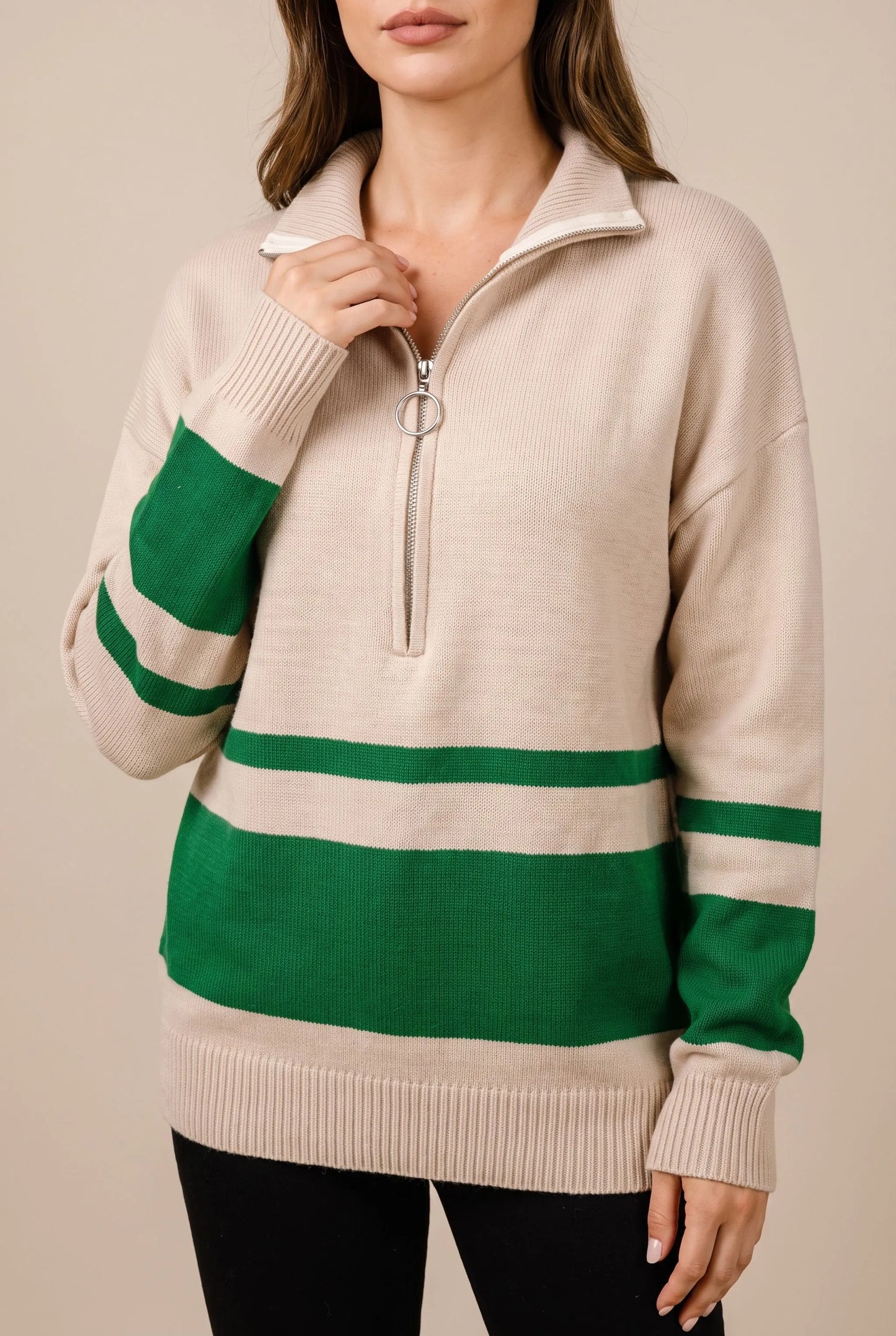 Zellara | Gestreifter Damenpullover Im Oversize-Look