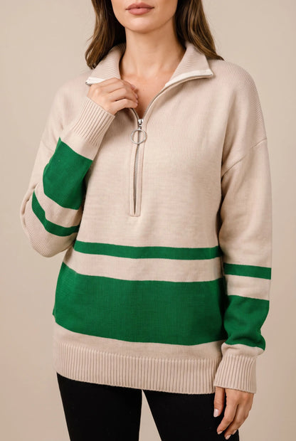 Zellara | Gestreifter Damenpullover Im Oversize-Look