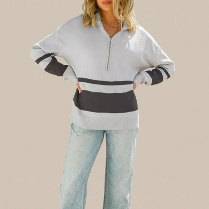Zellara | Gestreifter Damenpullover Im Oversize-Look
