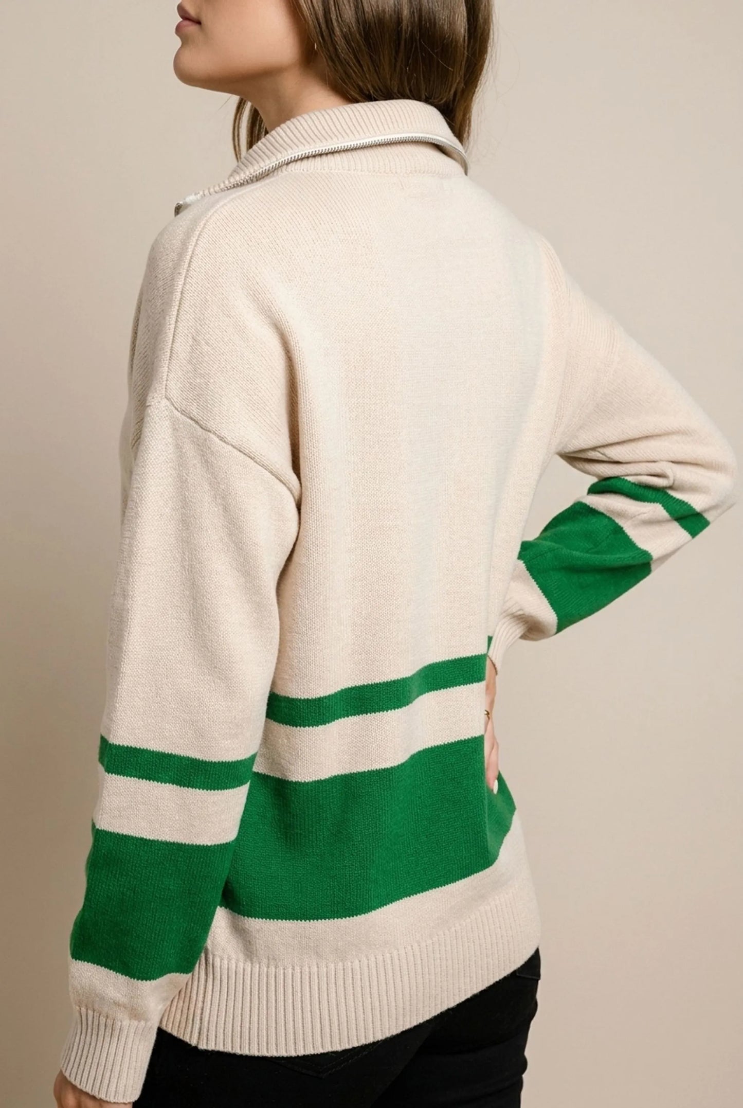 Zellara | Gestreifter Damenpullover Im Oversize-Look