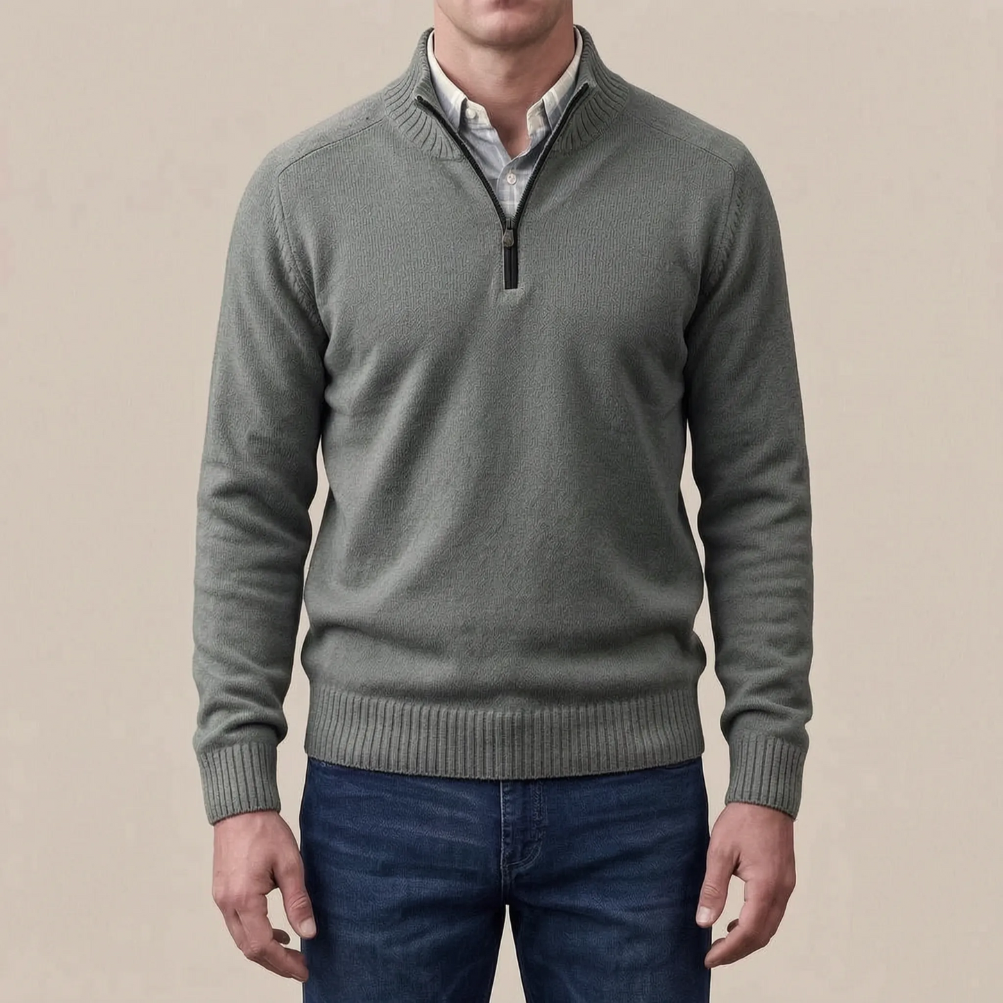 Ziphus | Eleganter Pullover Mit Halbem Reißverschluss