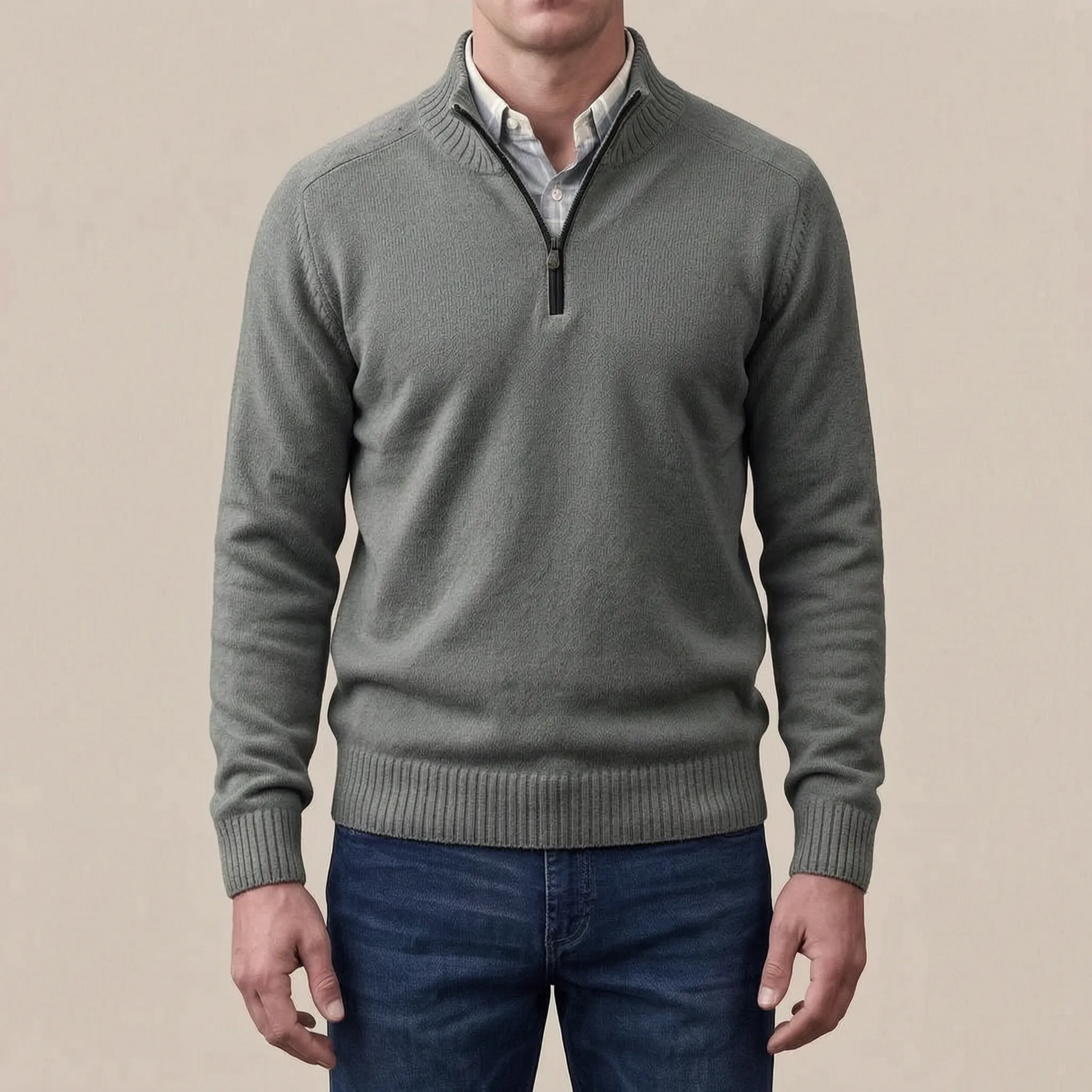 Ziphus | Eleganter Pullover Mit Halbem Reißverschluss