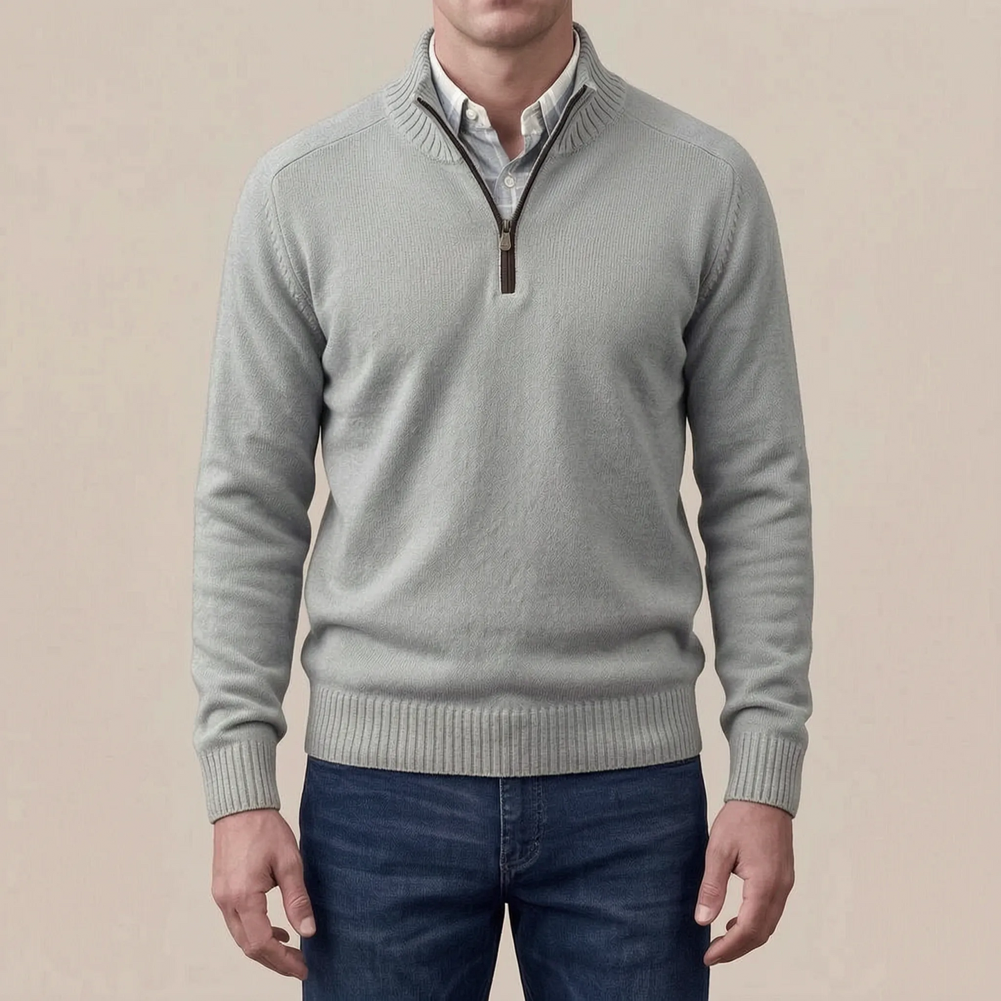 Ziphus | Eleganter Pullover Mit Halbem Reißverschluss