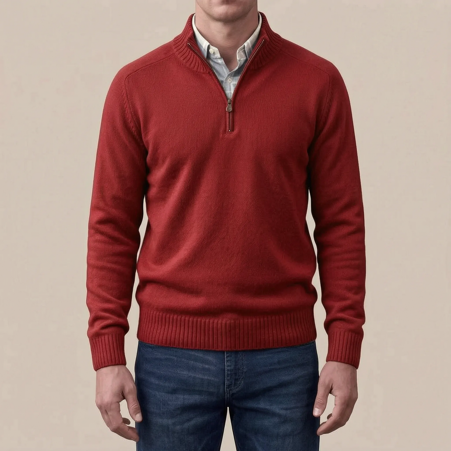 Ziphus | Eleganter Pullover Mit Halbem Reißverschluss