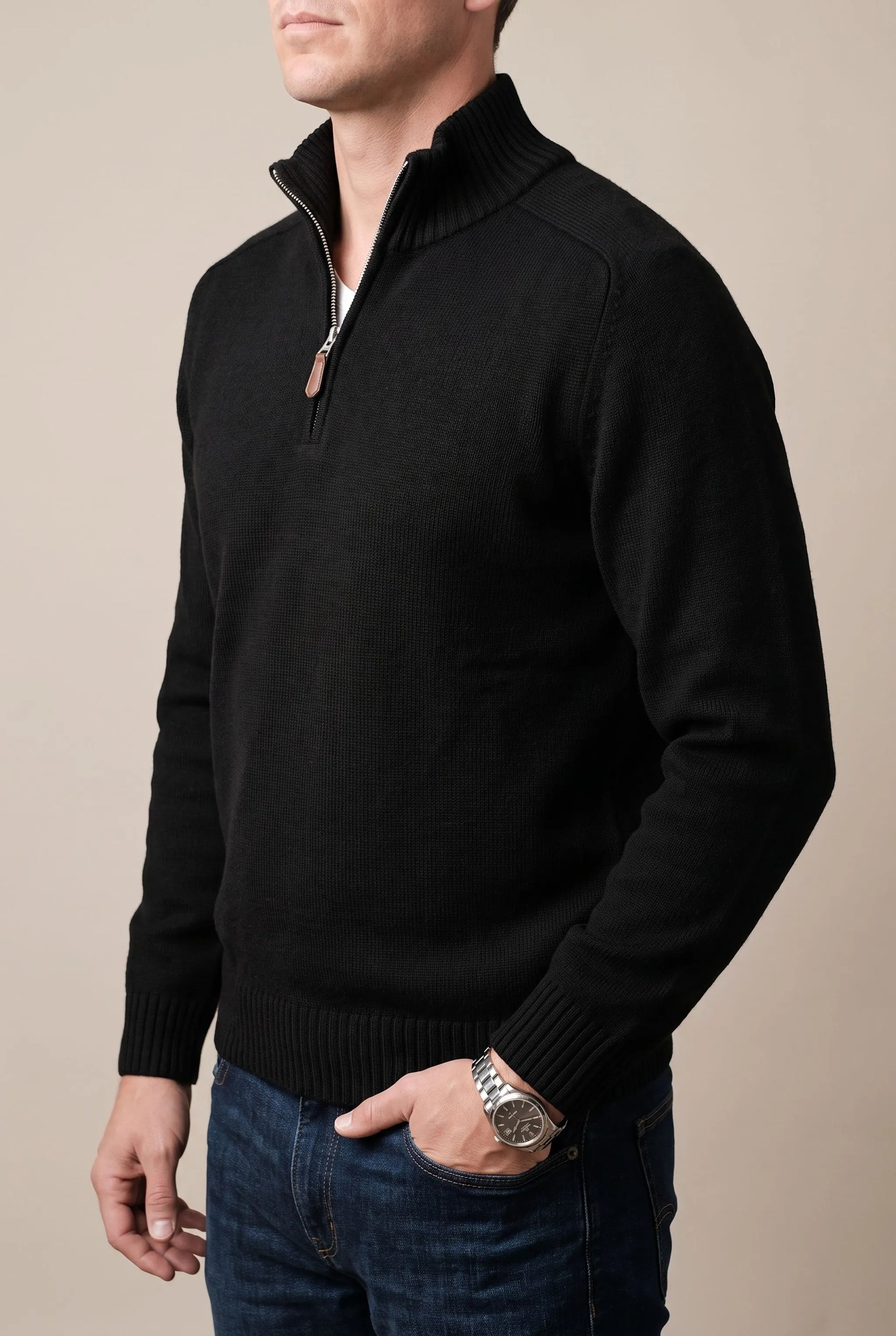 Ziphus | Eleganter Pullover Mit Halbem Reißverschluss