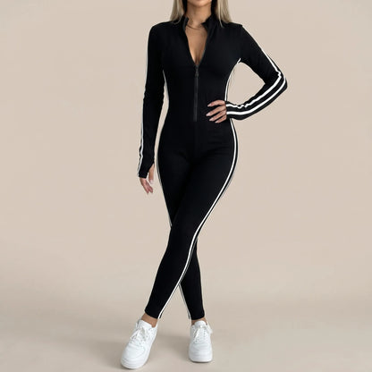Zipline | Figurbetonter Gerippter Jumpsuit