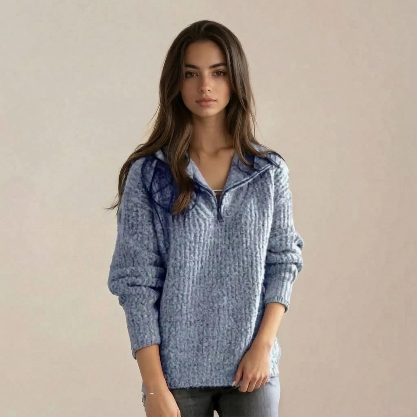 Zipply | Eleganter Damenpullover Mit Strukturmuster