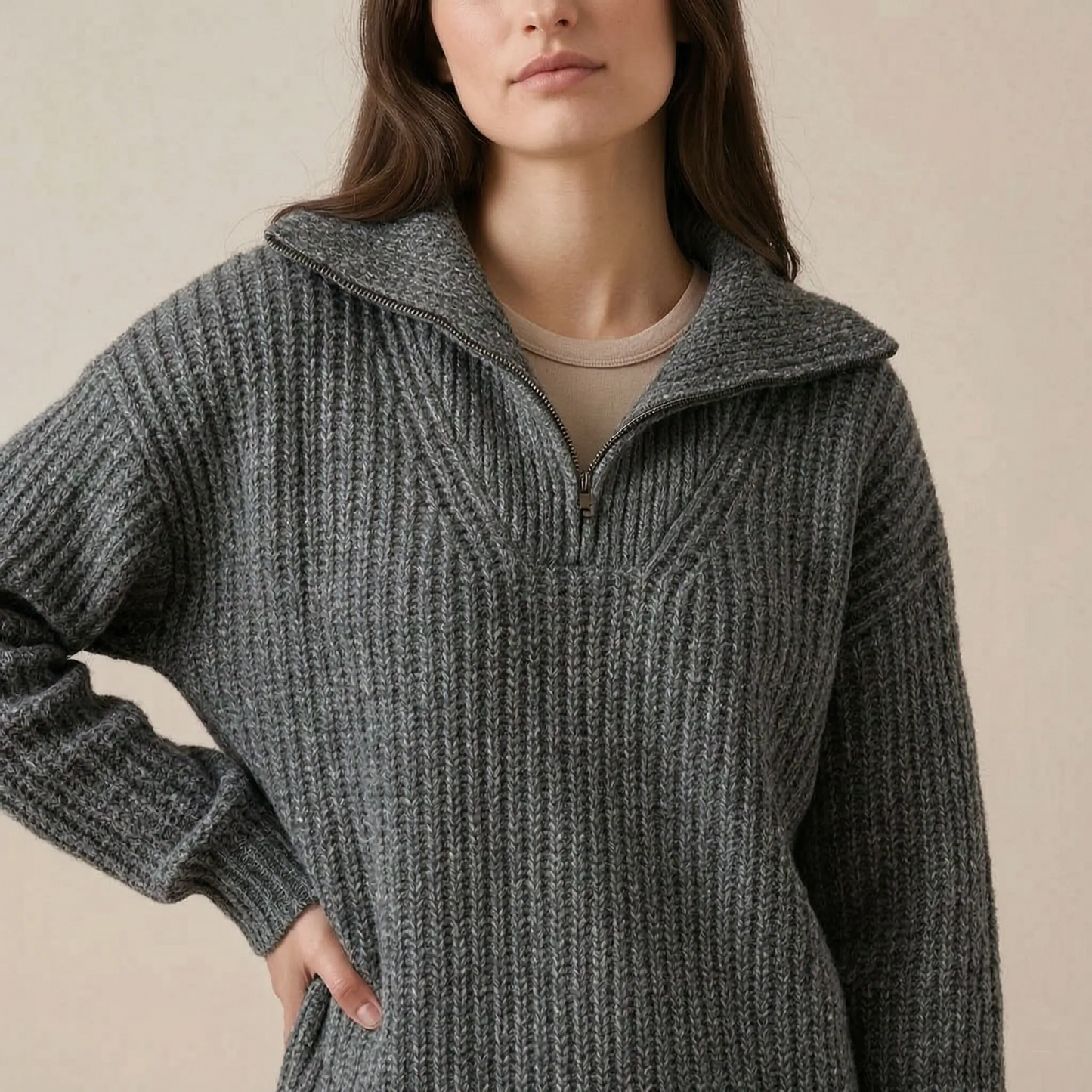 Zipply | Eleganter Damenpullover Mit Strukturmuster