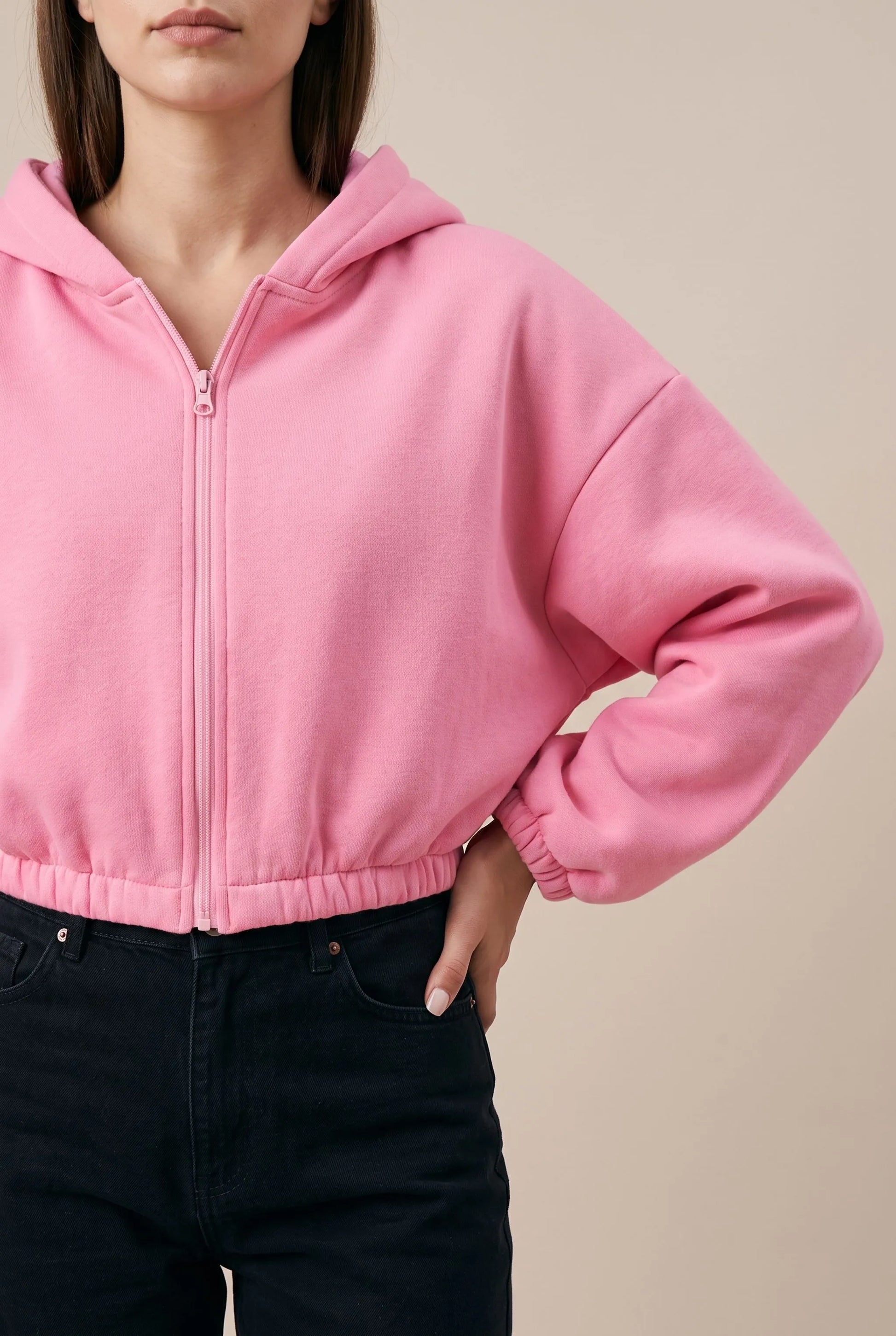 ZippoCrop | Kurzer Zip Hoodie Für Damen