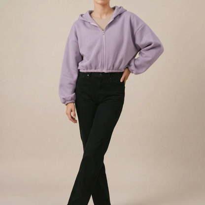 ZippoCrop | Kurzer Zip Hoodie Für Damen