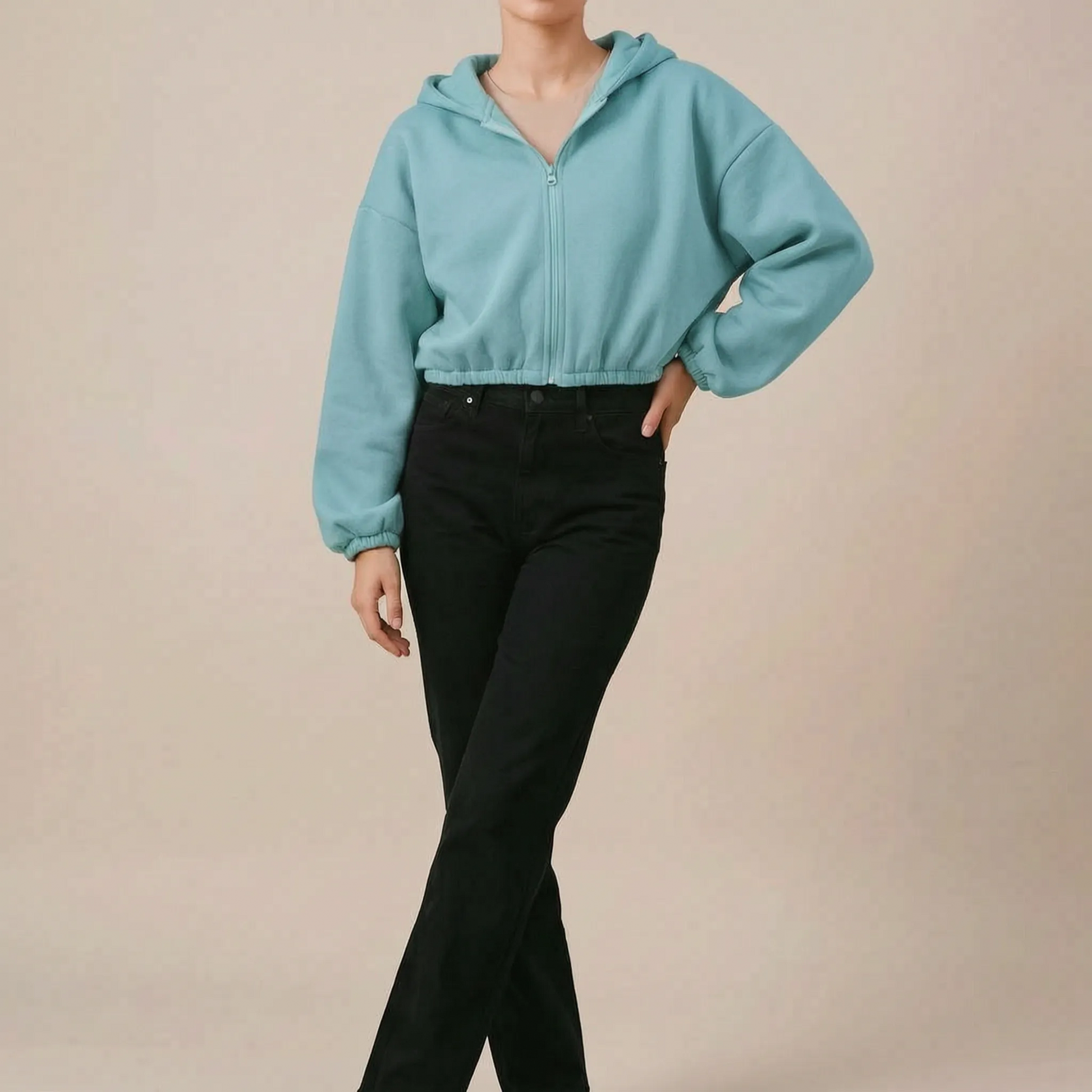 ZippoCrop | Kurzer Zip Hoodie Für Damen