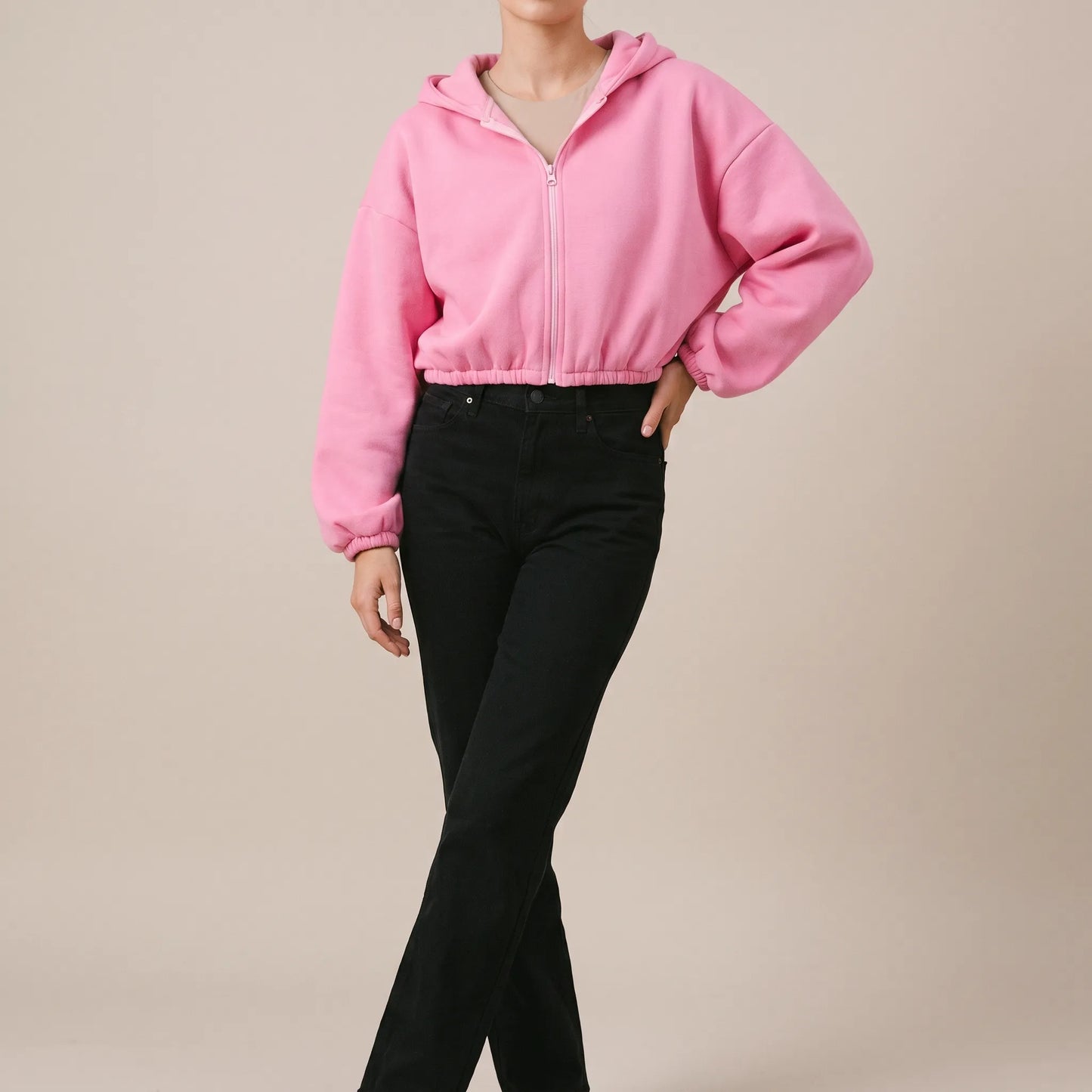 ZippoCrop | Kurzer Zip Hoodie Für Damen