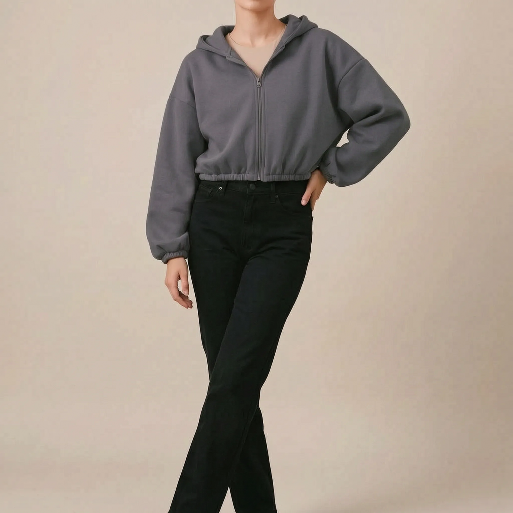 ZippoCrop | Kurzer Zip Hoodie Für Damen