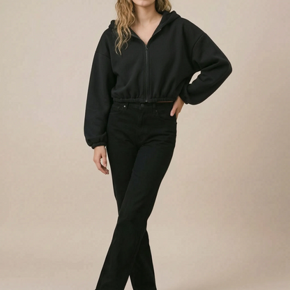 ZippoCrop | Kurzer Zip Hoodie Für Damen