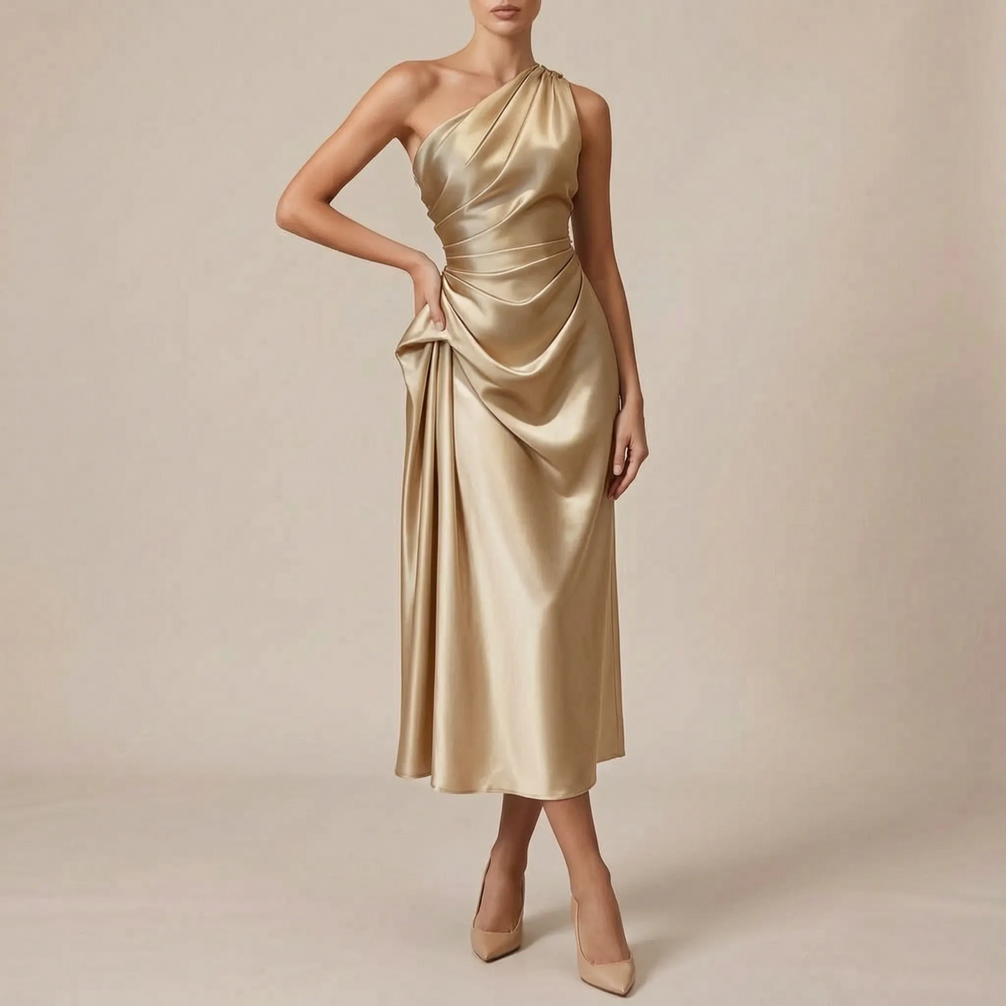 Zolvane | Elegantes One-Shoulder-Abendkleid