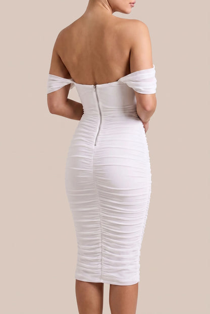 Zyla | Festliches Midikleid Off-Shoulder