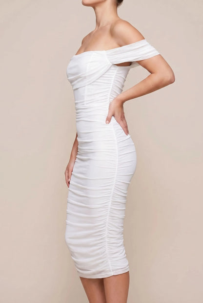 Zyla | Festliches Midikleid Off-Shoulder