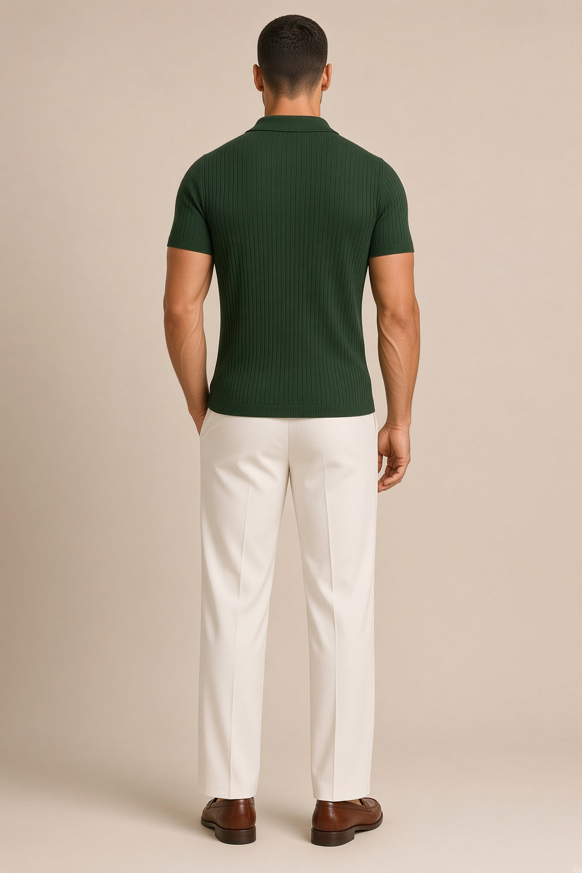Vectis | Körperbetontes Geripptes Poloshirt