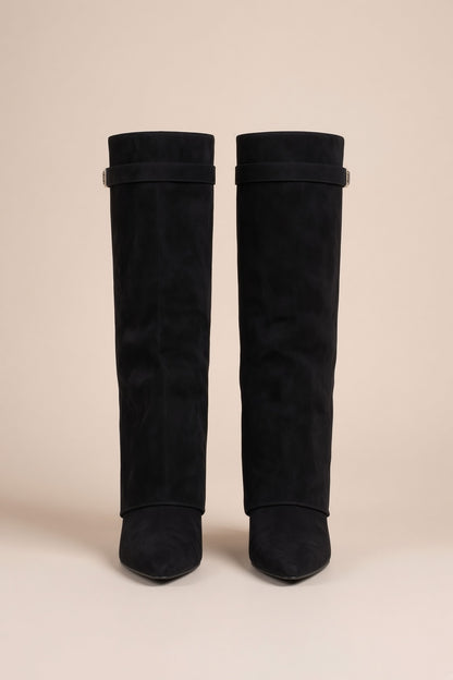 NovaBoot | Flache Kniehohe Stiefel Mit Umschlag