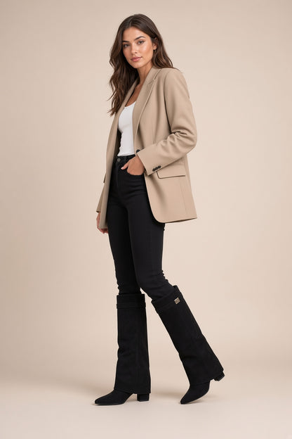 Crelia | Schwarze Fold Over Boots