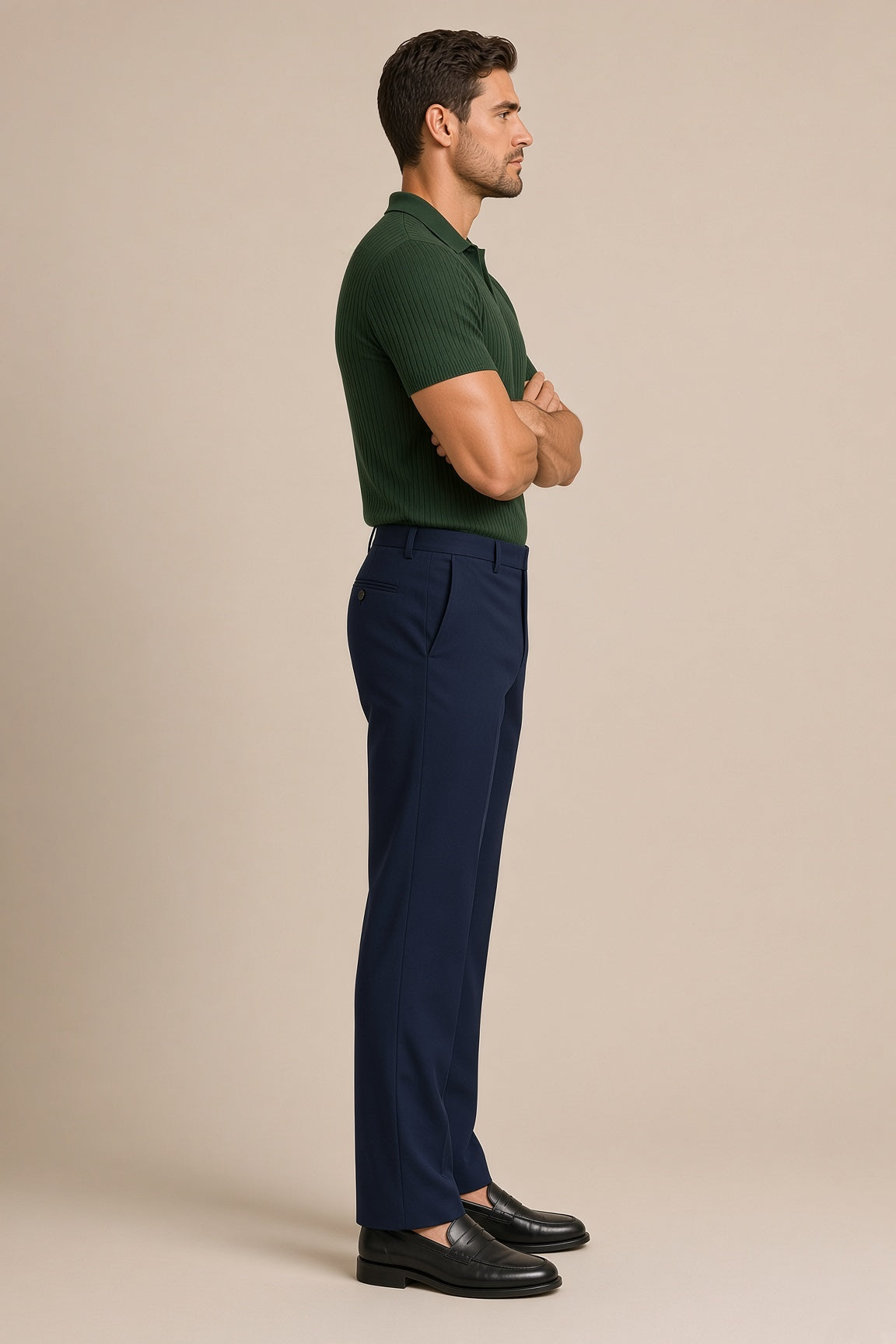 Vectis | Körperbetontes Geripptes Poloshirt