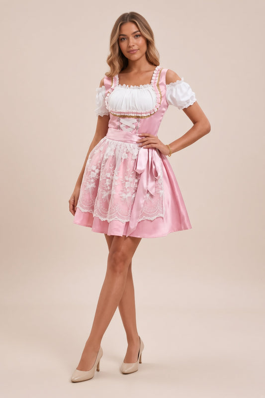FestGlow | Festliches Rosafarbenes Oktoberfest Dirndl